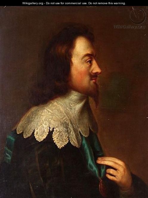 Portrait Of Charles I - (after) Johnson, Cornelius I