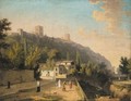 A View Of Granada With A Waterseller And Other Figures - (after) Jules Cesar Denis Van Loo