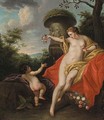 Venus And Cupid In A Parkland Landscape - French School