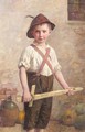 Boy with a wooden sword - Edmund Rode