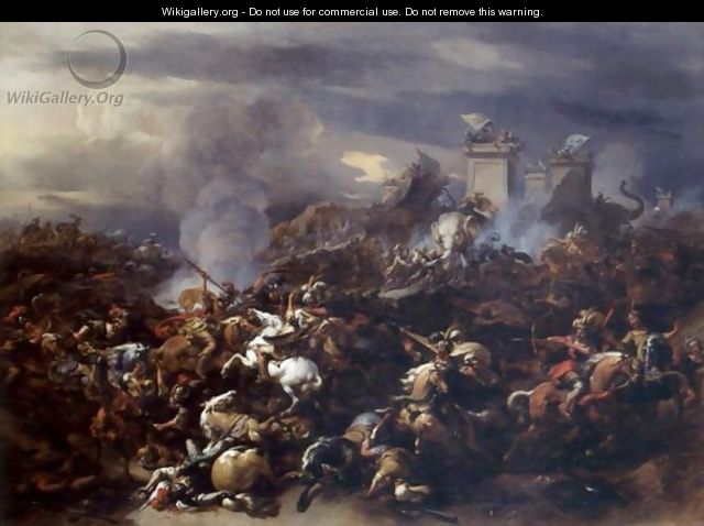 The Battle Between Alexander And Porus - Nicolaes Berchem