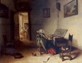 Interior With A Lady Playing The Virginals, A Gentleman In The Background Coming Up The Stairway - (after) Hendrick Maertensz. Sorch (see Sorgh)