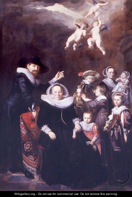 Portrait Of A Family Group - Thomas De Keyser