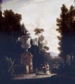 An Italianate Wooded Landscape With Figures On A Path - Frederick De Moucheron