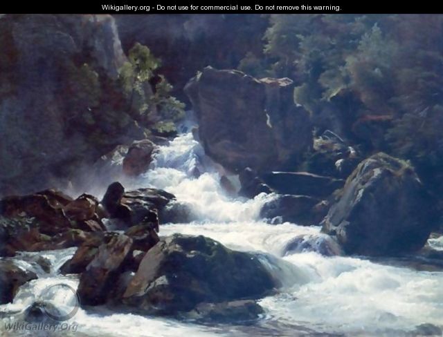 A Waterfall - Johann Gottfried Steffan