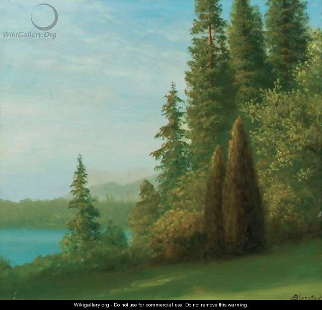Landscape With Trees And Lake - Albert Bierstadt