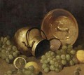 Copper Pots, Lemons And Grapes - Emil Carlsen