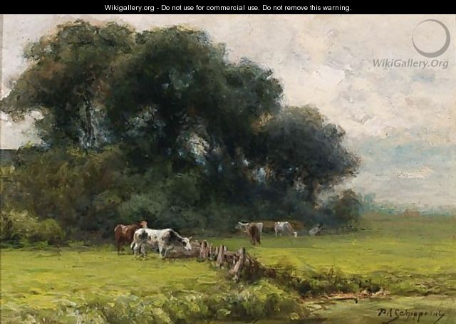 Cows In A Landscape - Piet Schipperus