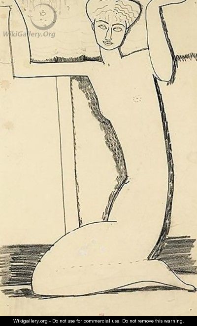 Cariatide Agenouillee, Assise Sur Ses Talons - Amedeo Modigliani