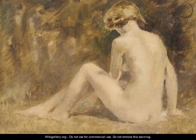 Seated Female Nude - Ernest Leopold Sichel
