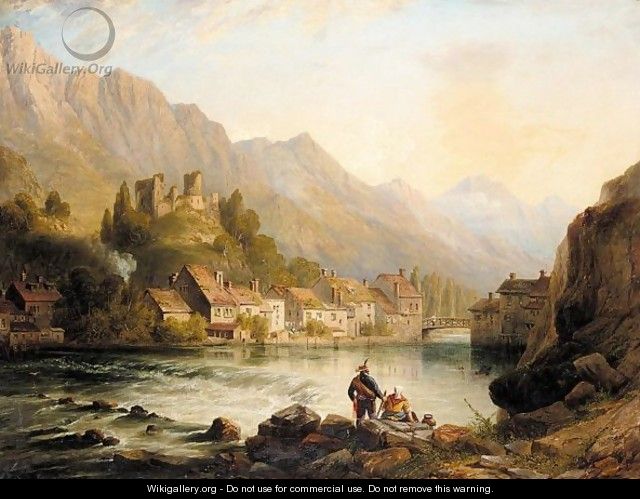 The riverside village - (after) John Wilson Carmichael
