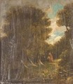 Two figures at dusk in wooded landscape - (after) John Crome