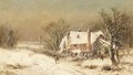 Cottage In Winter, Near Warwick - William Oliver Stone