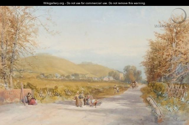 Views Of A Village With Figures In The Foreground - James Burrell Smith