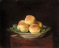 Still Life With Peaches In A Bowl On A Round Table - (after) Jean-Baptiste-Simeon Chardin
