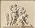 A Classical Scene, With Nymphs, Putti And A Man Bearing Flowers - French School