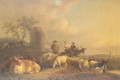 Dutch Landscape With Drover And Sheep - Jean Baptiste De Roy