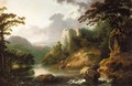 A River Landscape With Fishermen In The Foreground - George Barret