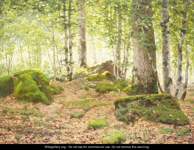 Forest At Fontainbleau - Jean Ferdinand Monchablon