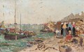 On The Quayside - Edmond Marie Petitjean