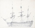 Broadside View Of H.M.S. Victory In The Medway - John Constable
