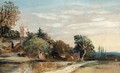 Aylesford Church, Kent, From The River Medway And A Village In A Wooded Landscape - Frederick Waters Watts