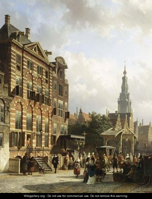 A View Of The Jodenbreestraat With The Rembrandthuis, Amsterdam - Cornelis Springer
