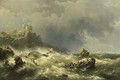 A Shipwreck Near The Coast - Hermanus Koekkoek