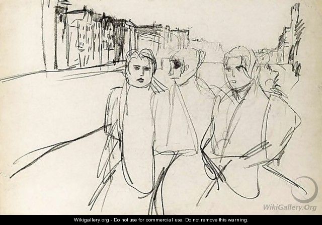 Three Servant Girls On The Prinsengracht, Amsterdam - Isaac Israels