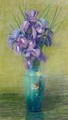 Still Life Of Irises In A Chinese Vase - Patrick William Adam