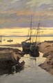 The Harbour At Sunset - William Pratt