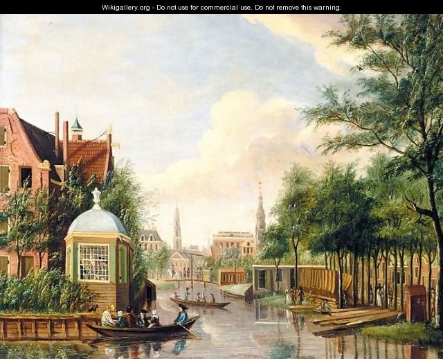 Amsterdam, A View On The Plantage Muidergracht, Seen From The Schans, With The Oudezijds Huiszittenhuis, Beyond The Westertoren, The Portugese Synagogue And The Tower Of The Zuiderkerk - Francois Guerin