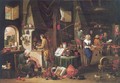 Interior With An Alchemist And His Assistants At Work - Victor Mahu