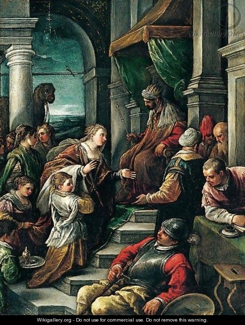 The Queen Of Sheba Before King Solomon - Leandro Bassano The Queen Of Sheba Before King Solomon - Leandro Bassano