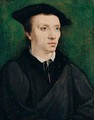 Portrait Of A Man, Bust Length, Wearing Black, With A Black Cap - (after) Corneille De Lyon