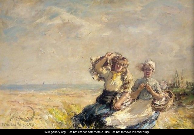 A Windy Day By The Coast - Robert Gemmell Hutchison