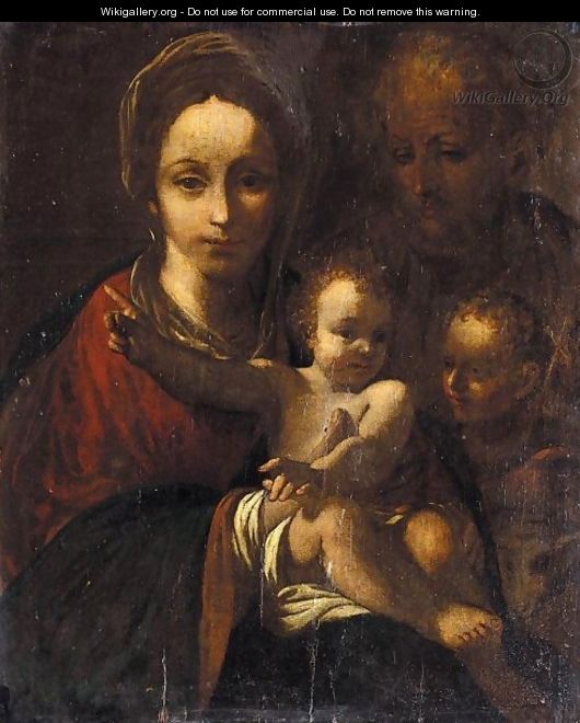 The Holy Family With Saint John The Baptist - (after) Bartolomeo Schedone