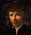 Portrait Of A Gentleman, Head And Shoulders, Wearing A Black Jacket And A Red Cap - (after) Harmenszoon Van Rijn Rembrandt