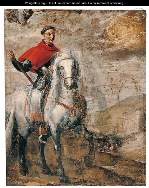 Equestrian Portrait Of Cardinal Francisco Ximenes De Cisneros (1436 - 1517) - Spanish School