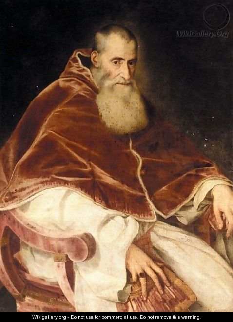 Portrait Of Pope Paul III 2 - (after) Tiziano Vecellio (Titian)