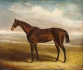 'Little Wanderer', A Bay Racehorse In A Landscape - Samuel Spode