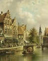 A View Of The Groenburgwal With The Zuiderkerk In The Distance, Amsterdam - Johannes Franciscus Spohler