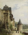 Villagers Along A Path Near A River, Possibly The River Main Or Mosel - Karl Weysser