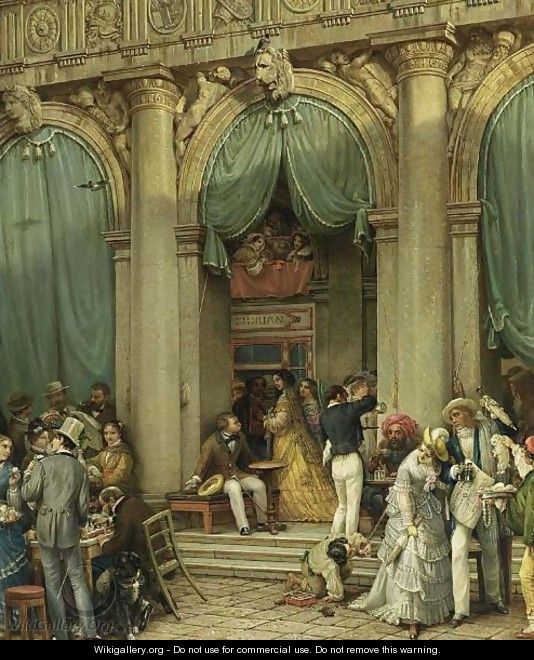 At The Cafe Florian, Venice - Friedrich Nerly