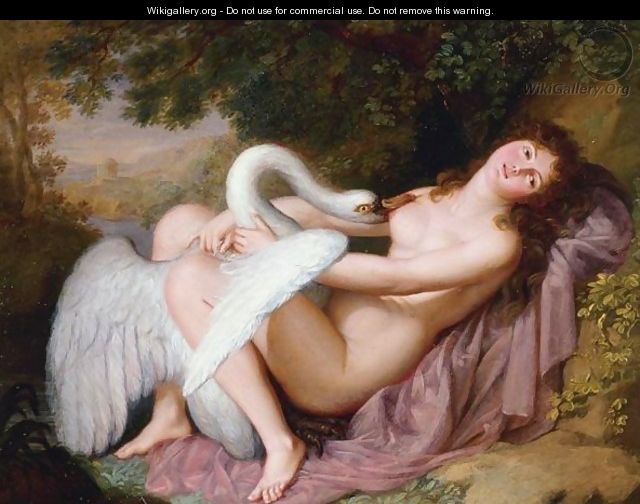 Leda And The Swan - Adolph Ulrich Wertmuller