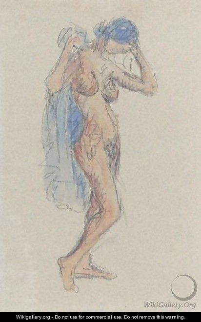 Nude Model With Drapery - Maurice Brazil Prendergast