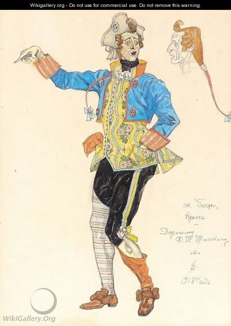 Costume Design For Fyodor Chaliapin In The Role Of Tonio The Clown From The Opera 