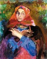 Russian Beauty With Beads And Scarf - Philip Andreevich Maliavin