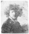 Self Portrait With Curly Hair And White Collar Bust 2 - Rembrandt Van Rijn