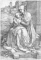 The Virgin And Child Seated By The Wall - Albrecht Durer